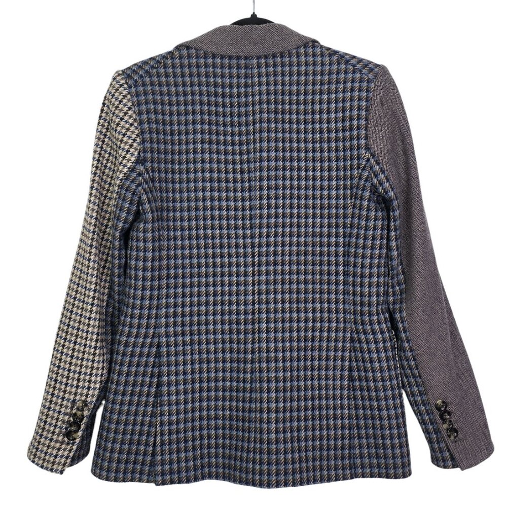 Veronica Beard Faustine Blazer Houndstooth Blue M… - image 9